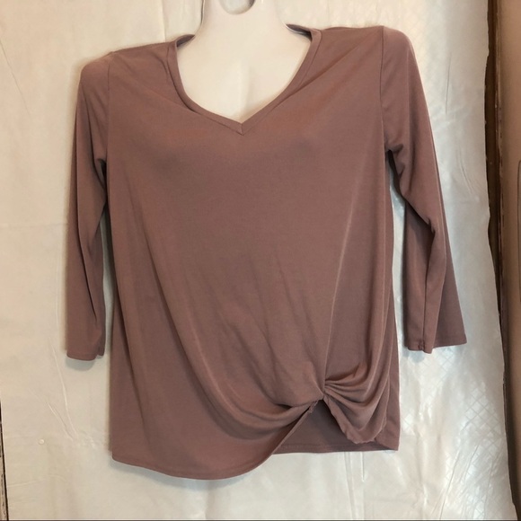 Nouvida Pink Ribbed Top  w Bottom knot Size M - Picture 4 of 8